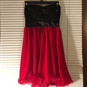 Red & Black Short Dress